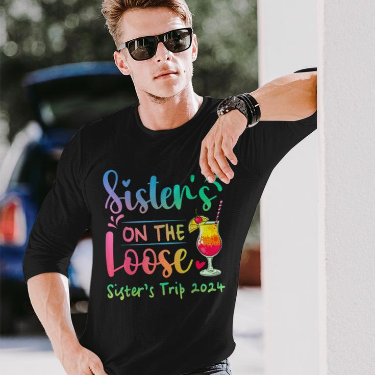 Sister's Trip 2024 Sisters' On The Loose Tie Dye Long Sleeve T-Shirt Gifts for Him
