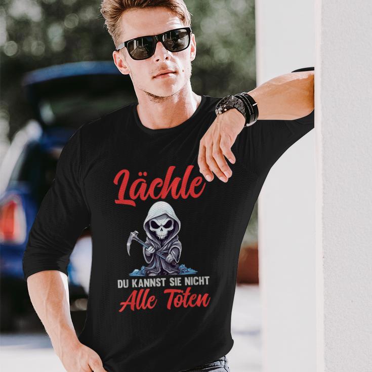 Smile Du Kannst Sie Nicht Alle Töten Grim Reaper Langarmshirts Geschenke für Ihn