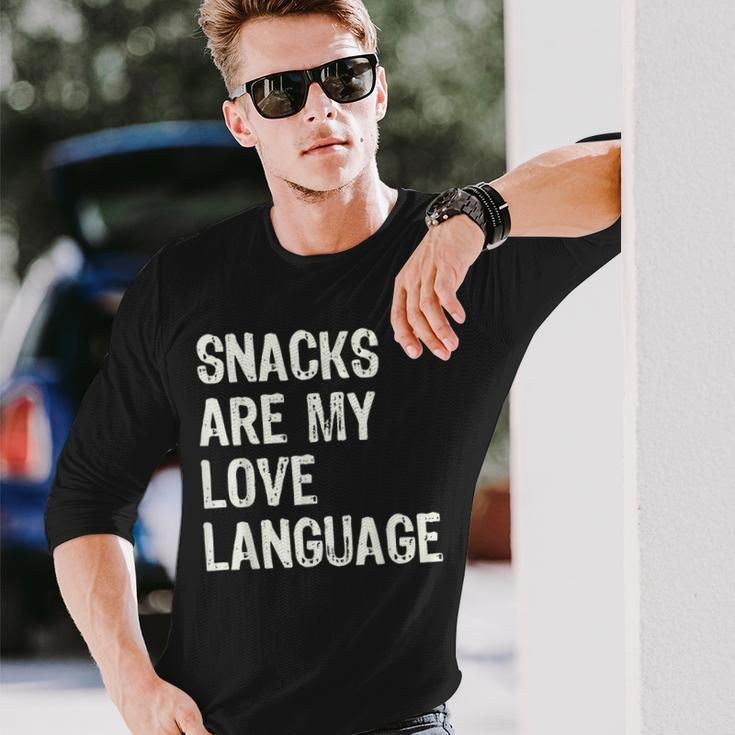 Snacks Are My Love Language Valentines Day Toddler Long Sleeve T-Shirt Gifts for Him