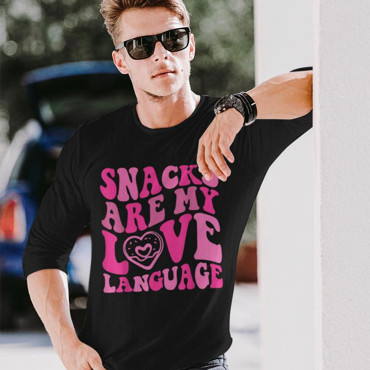 Snacks Are My Love Language Toddler Valentines Day Long Sleeve T-Shirt Gifts for Him