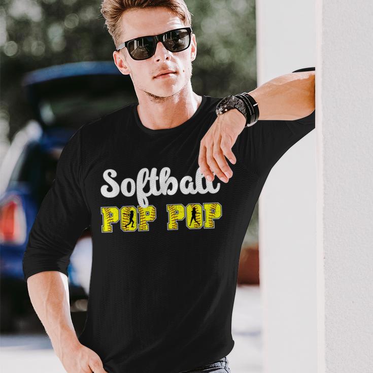 Softball Pop Pop Of A Softball Player Pop Pop Long Sleeve T-Shirt Gifts for Him