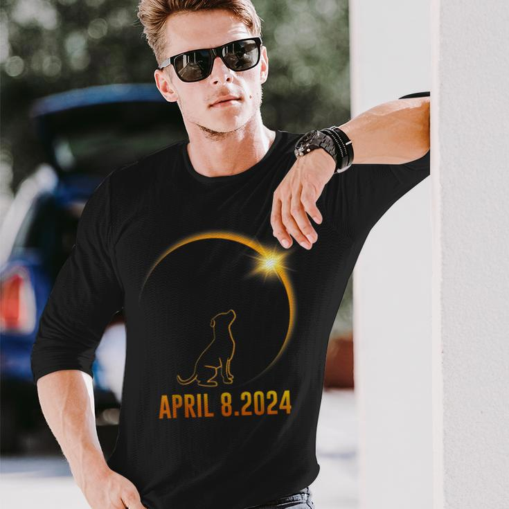 Solar Eclipse 2024 Dog Totality Long Sleeve T-Shirt Gifts for Him