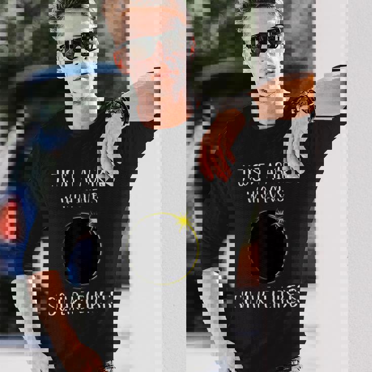 Solar Eclipse Girls Love 2024 Total Solar Eclipse Long Sleeve T-Shirt Gifts for Him