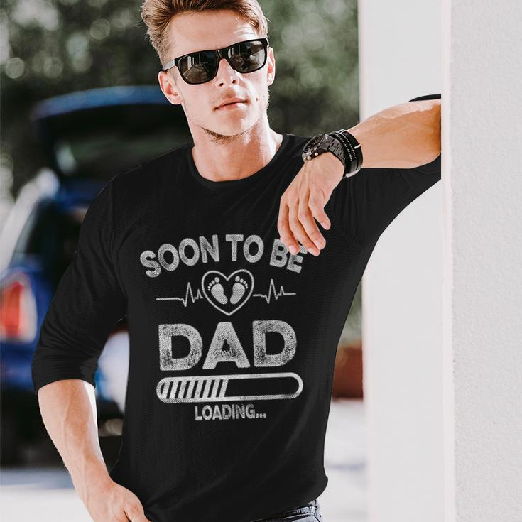 Soon To Be Daddy New Dad Father's Day Heartbeat Graphic Long Sleeve T-Shirt Gifts for Him