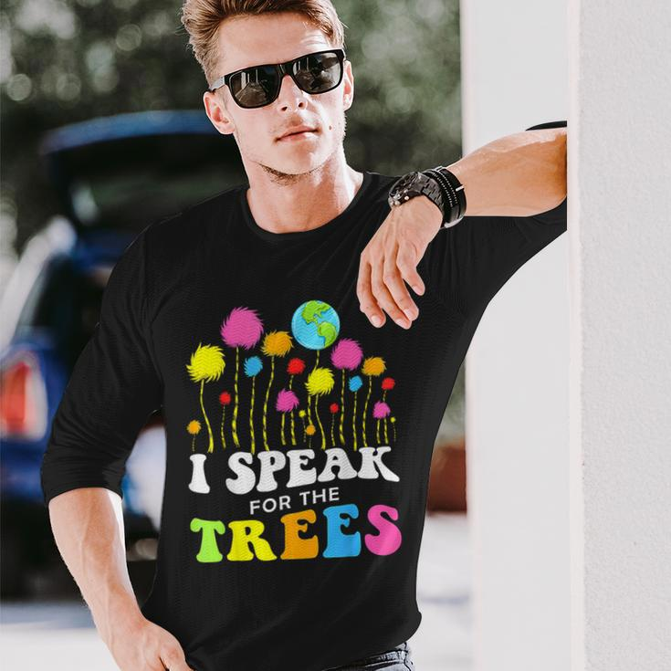 I Speak For Trees Earth Day Save Earth Insation Hippie Long Sleeve T-Shirt Gifts for Him