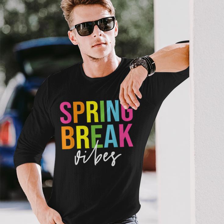 Spring Break Vibes Spring Break Teacher Long Sleeve T-Shirt Gifts for Him