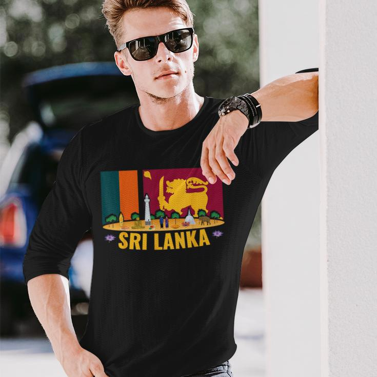 Sri Lanka Flag And Friendship Langarmshirts Geschenke für Ihn