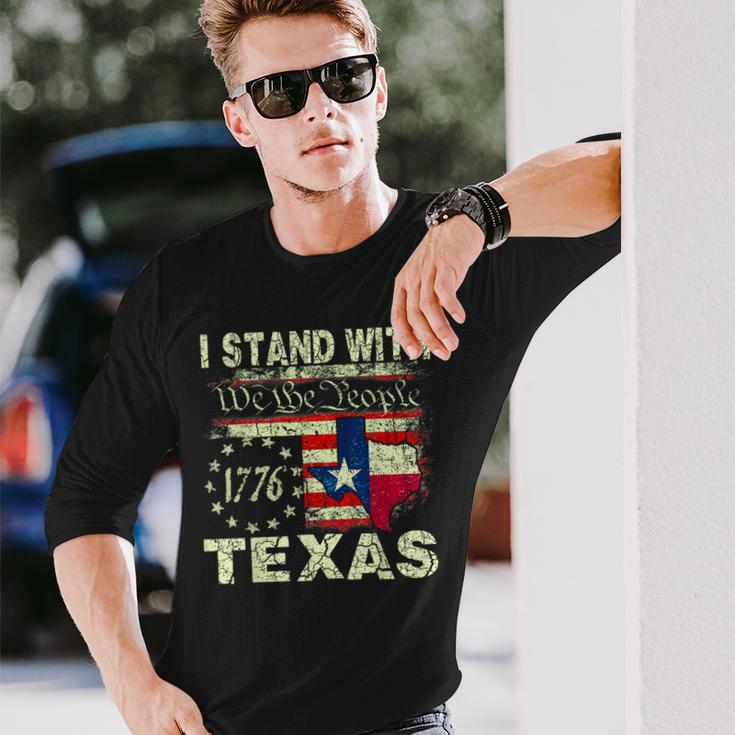 I Stand With Texas Long Sleeve T-Shirt Gifts for Him