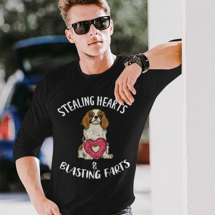 Stealing Hearts Blasting Farts Cavalier King Charles Spaniel Long Sleeve T-Shirt Gifts for Him