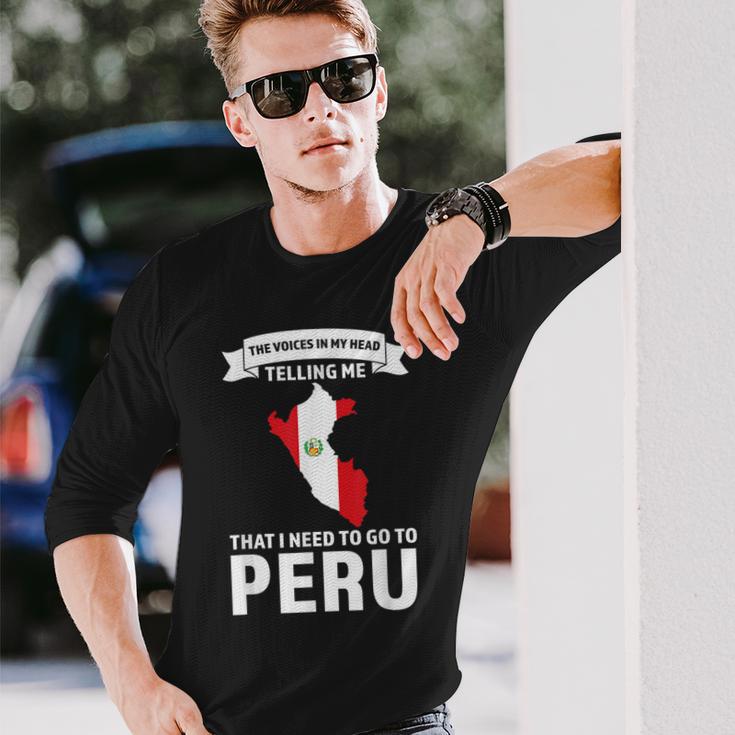 Stimme Sagt Mir Dass Ich Nach Peru Peru Gehen Muss Langarmshirts Geschenke für Ihn