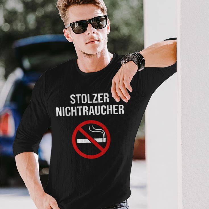 Stolzer Nichtraucher Smoking Aufhörhör Stolzer Langarmshirts Geschenke für Ihn