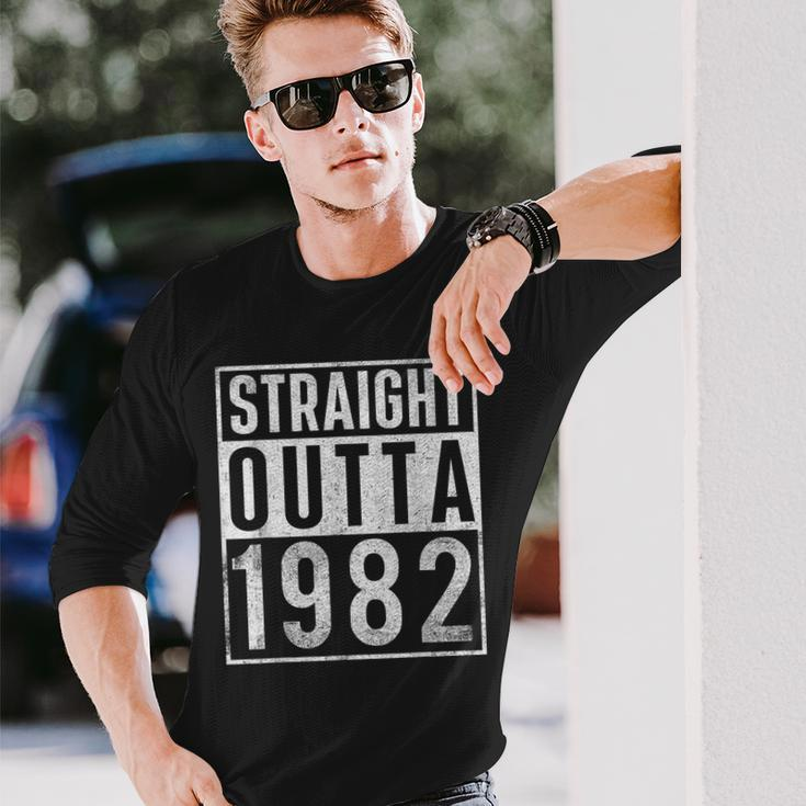 Straight Outta 1982 Year Of Birth Birthday Long Sleeve T-Shirt Gifts for Him