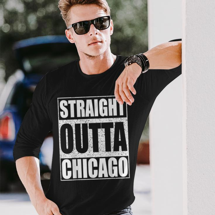 Straight Outta Chicago Illinois State Long Sleeve T-Shirt Gifts for Him