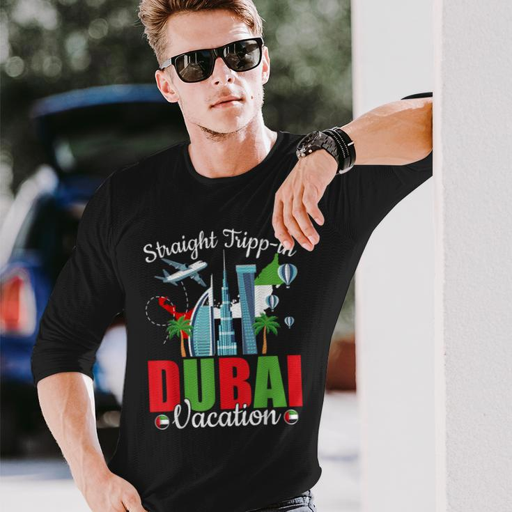 Straight Tripp-In Dubai Group Vacation Matching Crew Long Sleeve T-Shirt Gifts for Him