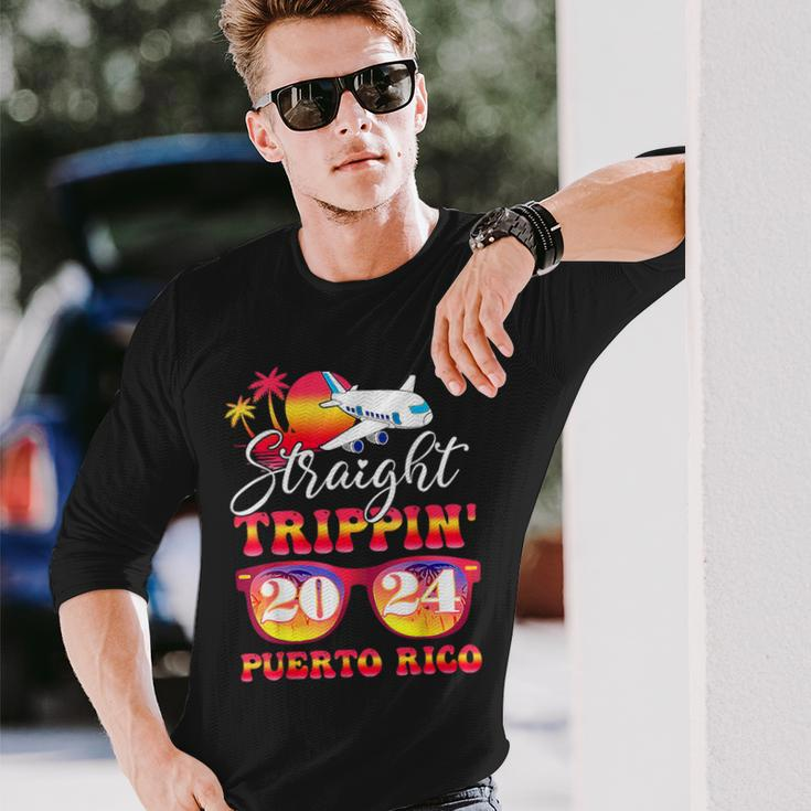 Straight Trippin' 2024 Family Vacation Puerto Rico Matching Long Sleeve T-Shirt Gifts for Him