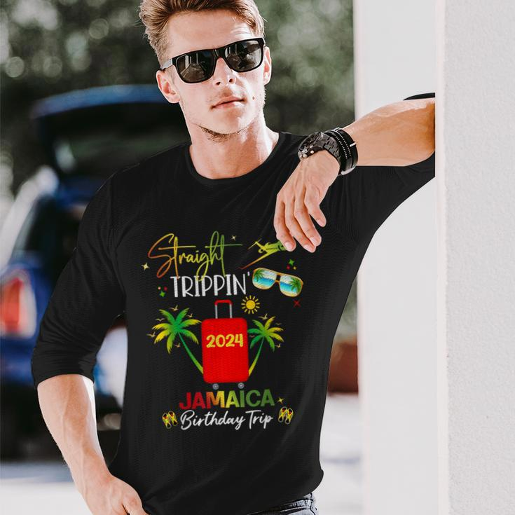 Straight Trippin' Jamaica Vacation 2024 Birthday Family Trip Long Sleeve T-Shirt Gifts for Him