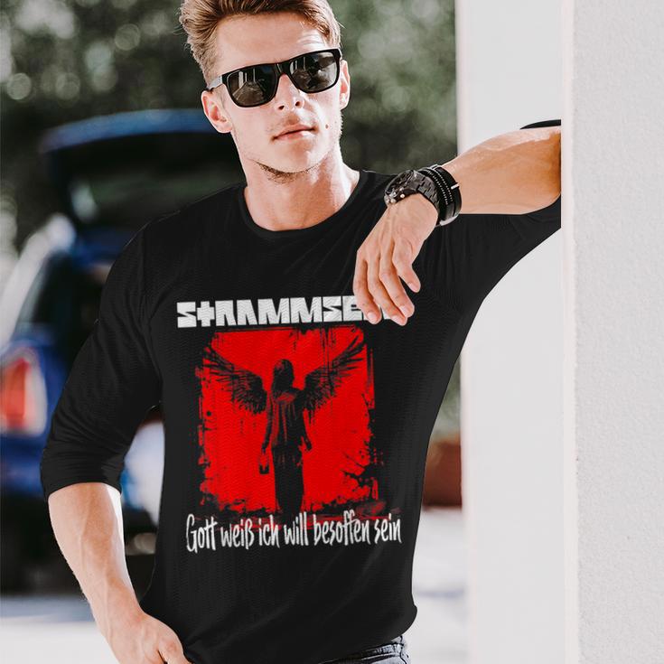 Stramm Sein Gott Weiß Ich Will Besoffen Sein Sein Langarmshirts Geschenke für Ihn