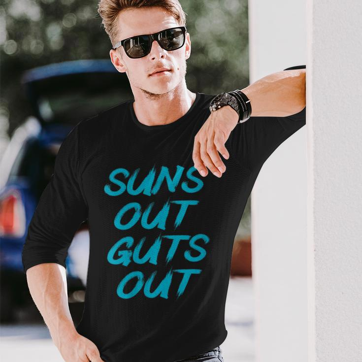 Suns Out Guts Out Fathers Day Dad Bod Long Sleeve T-Shirt Gifts for Him