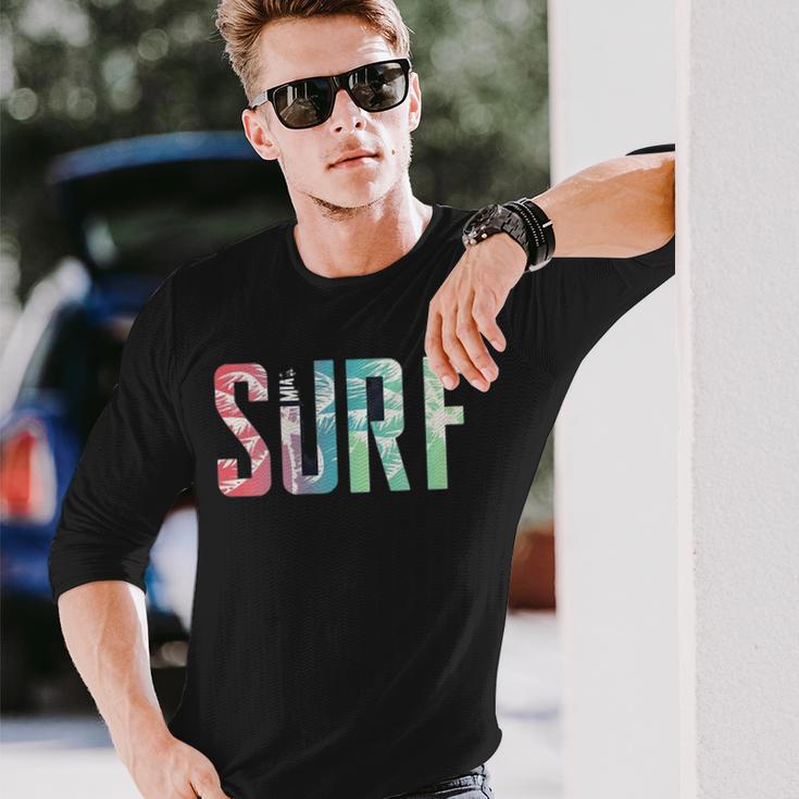 Surfer Surfboard Surf Club Retro Vintage Hawai Beach Long Sleeve T-Shirt Gifts for Him