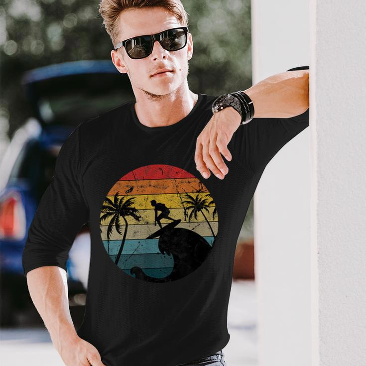 Surfing Vintage Retro Surf Culture Long Sleeve T-Shirt Gifts for Him