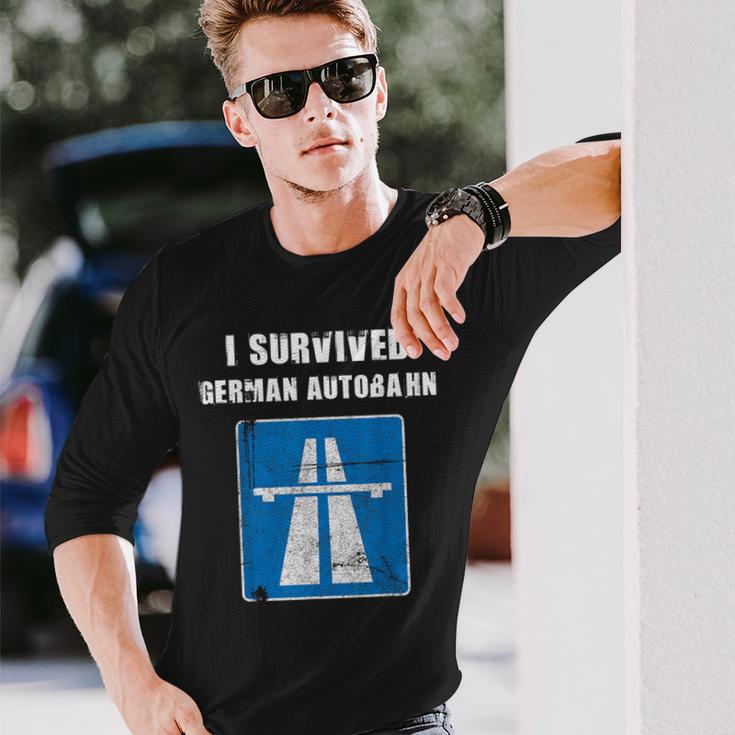 I Survived German Autobahn Car Lover Speed Lover Long Sleeve T-Shirt Gifts for Him