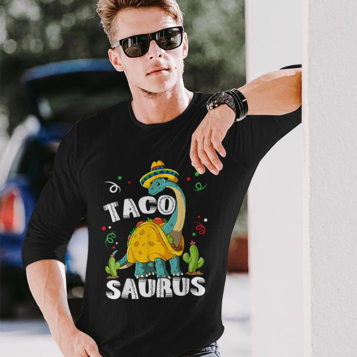 Tacosaurus Cinco De Mayo Taco Dinosaur Long Sleeve T-Shirt Gifts for Him