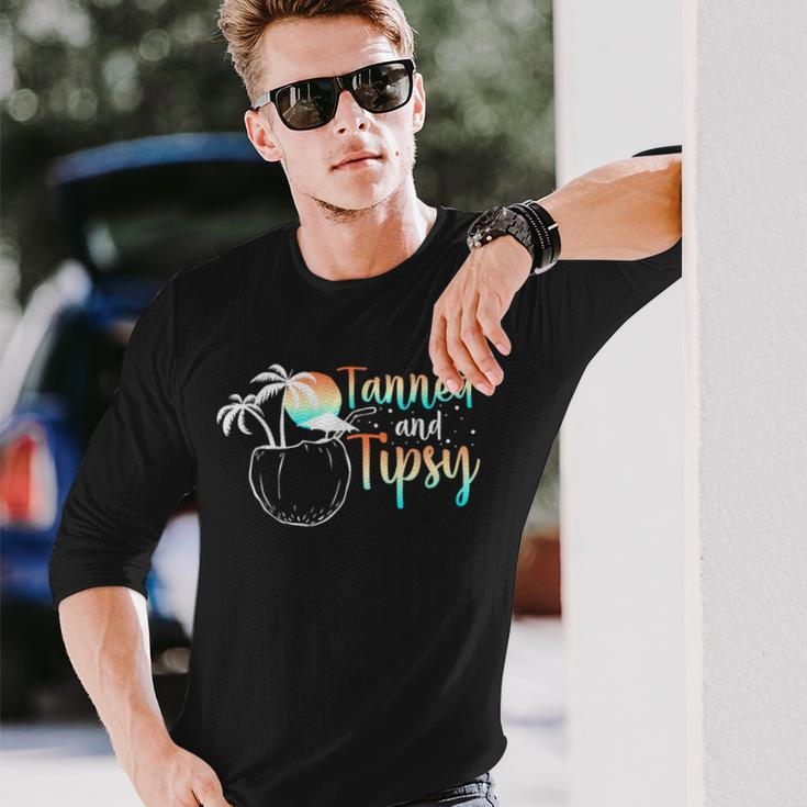 Tanned And Tipsy For An Retro Beach Vacation Long Sleeve T-Shirt Gifts for Him