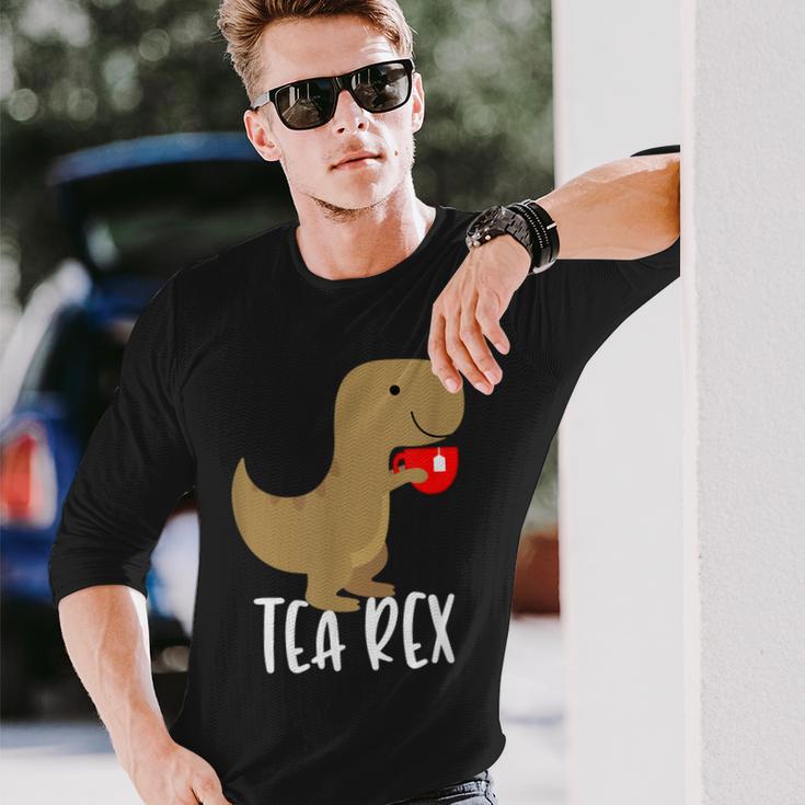 Tea Rex Cute Tyrannosaurus Dino Langarmshirts Geschenke für Ihn