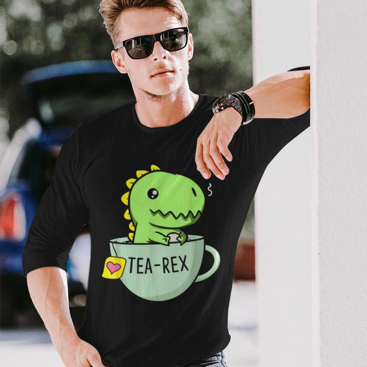 Tea Rex Niedlicher Dinosaurier Tyrannosaurus Rex In Einer Tasse Langarmshirts Geschenke für Ihn