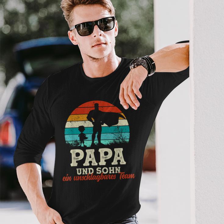 Team Papa Sohn Bester Papa Der Welt Father's Day Super Papa Langarmshirts Geschenke für Ihn