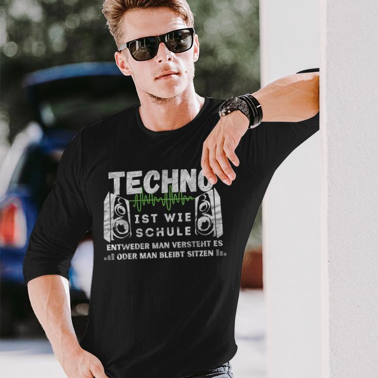 Techno Ist Wie Schule Für Raver Der Goa Techno Loves Langarmshirts Geschenke für Ihn