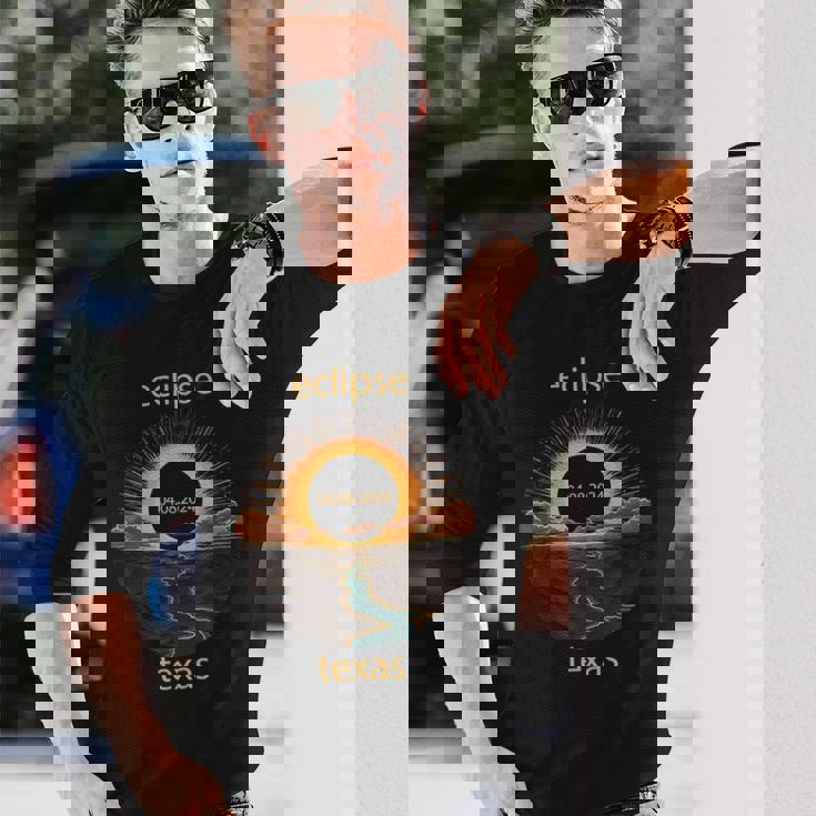 Texas Eclipse April 8 2024 04082024 Texas Solar Eclipse Long Sleeve T-Shirt Gifts for Him Texas Eclipse April 8 2024 04082024 Texas Solar Eclipse Long Sleeve T-Shirt Gifts for Him