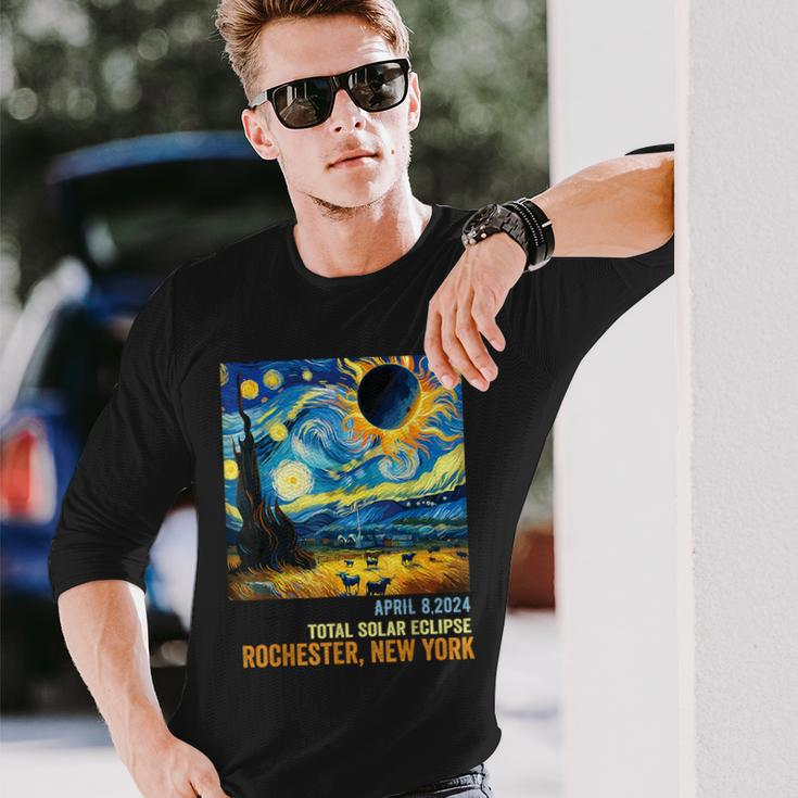 Total Solar Eclipse 04082024 Rochester New York Long Sleeve T-Shirt Gifts for Him