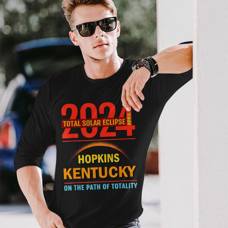 Total Solar Eclipse 2024 Hopkins Kentucky April 8 2024 Long Sleeve T-Shirt Gifts for Him