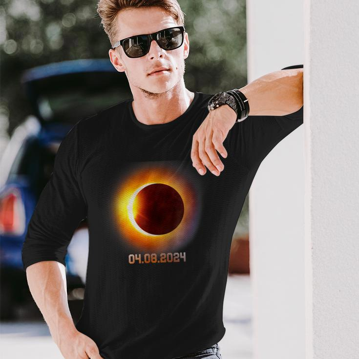 Total Solar Eclipse 2024 Spring April 8Th 2024Long Sleeve T-Shirt Gifts for Him