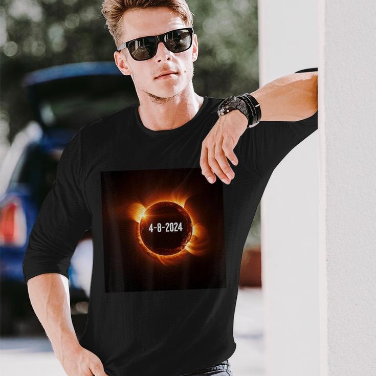 Total Solar Eclipse 2024 Spring April 2024 Cool Long Sleeve T-Shirt Gifts for Him
