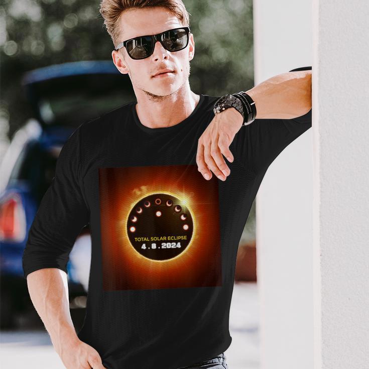 Total Solar Eclipse 2024 Totality 040824 April 8 Astronomy Long Sleeve T-Shirt Gifts for Him