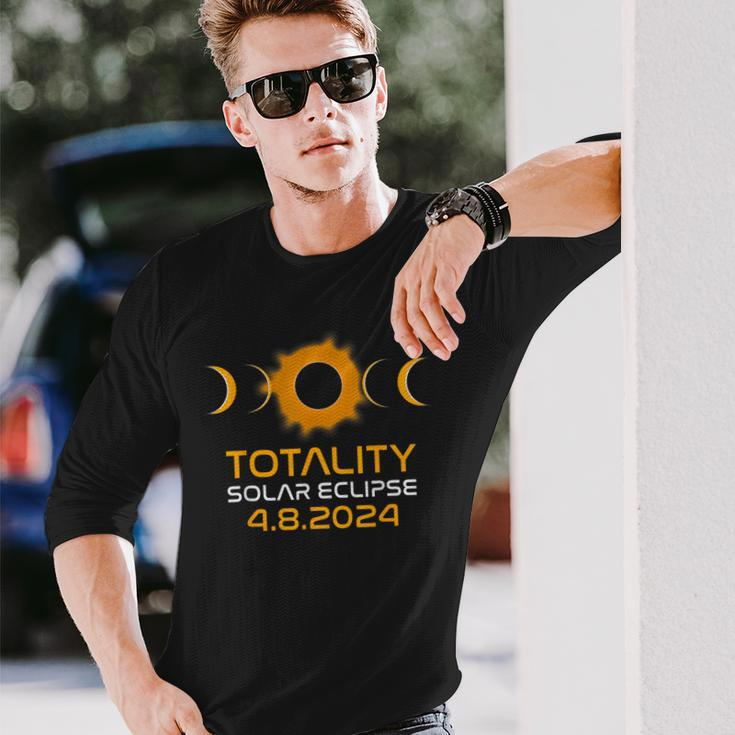 Total Solar Eclipse 2024 Totality April 8 Astronomy Lovers Long Sleeve T-Shirt Gifts for Him