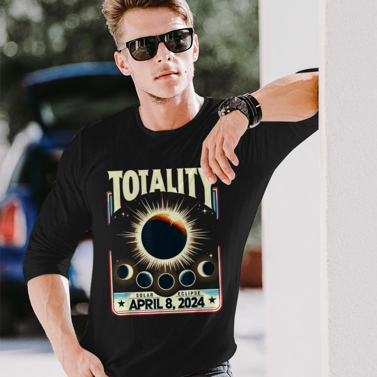 Total Solar Eclipse 2024 Totality Total Eclipse Long Sleeve T-Shirt Gifts for Him