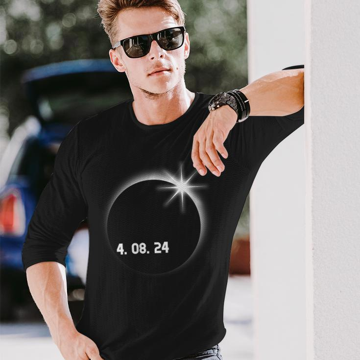 Total Solar Eclipse Spring April 8Th 2024 America Totality Long Sleeve T-Shirt Gifts for Him
