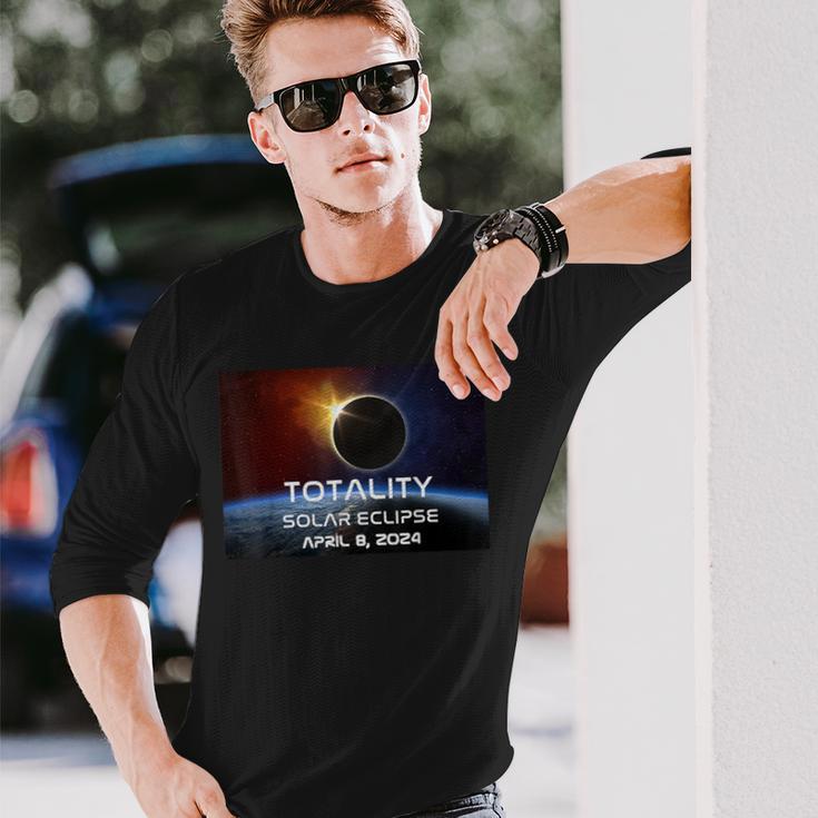 Totality Eclipse Total Solar Eclipse April 8 2024 Long Sleeve T-Shirt Gifts for Him