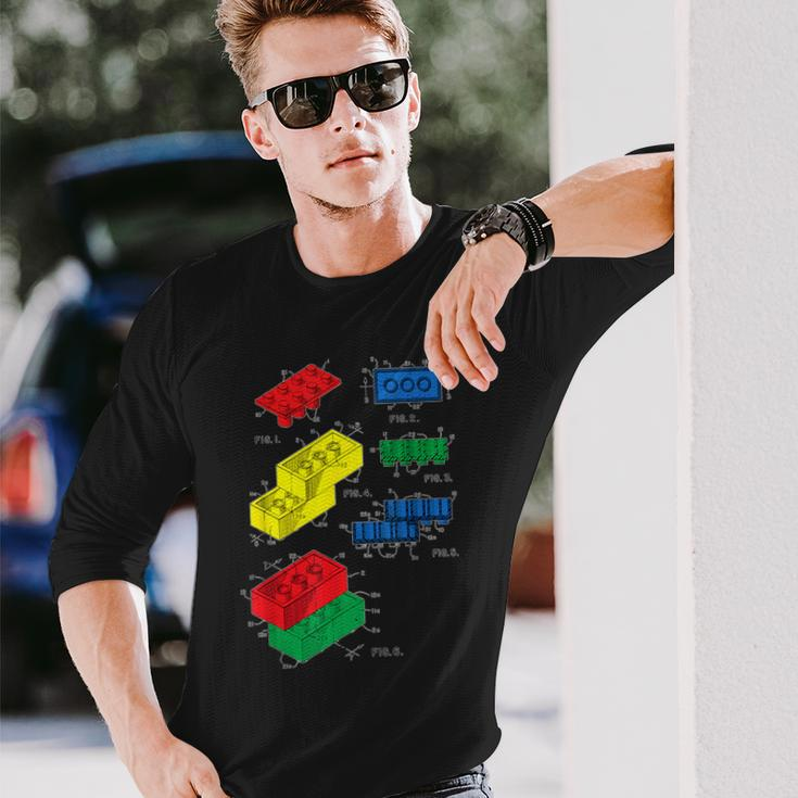 Toys Building Block Brick Patent For Master Builder Long Sleeve T-Shirt Gifts for Him