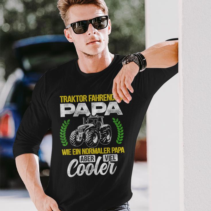 Tractor Fahrender Papa Wie Ein Normaler Papa Aber Cooler Langarmshirts Geschenke für Ihn