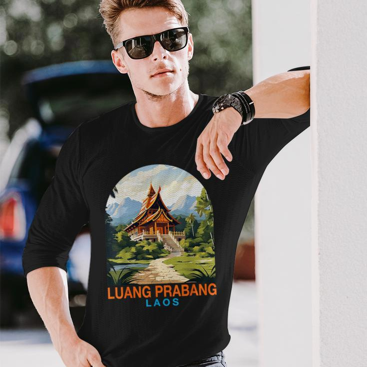 Travel Adventure Trip Summer Vacation Luang Prabang Laos Long Sleeve T-Shirt Gifts for Him