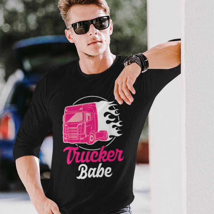 Trucker Babe Truck Driver And Trucker Langarmshirts Geschenke für Ihn