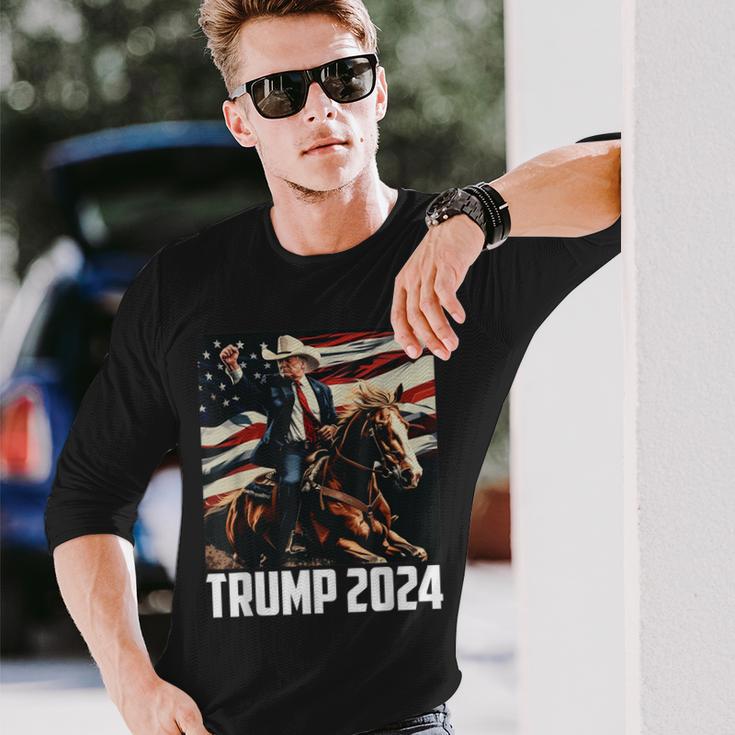 Trump 2024 4Th Of July Patriotic America Independence Day Long Sleeve T-Shirt Gifts for Him