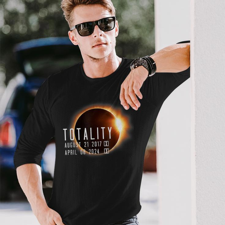 Twice In A Lifetime Totality Solar Eclipse 2017 & 2024 Long Sleeve T-Shirt Gifts for Him