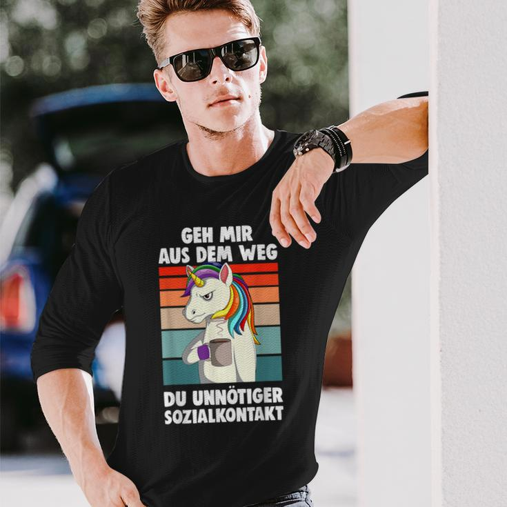 Unicorn Geh Mir Aus Dem Weg Du Unnötiger Sozialkontakt German S Langarmshirts Geschenke für Ihn