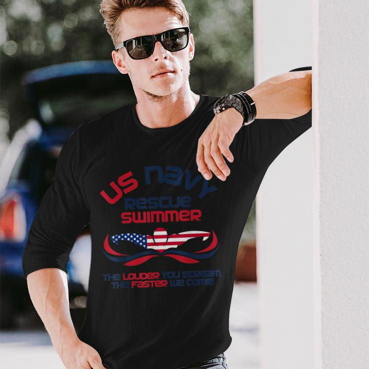 Us Navy Rescue Swimmer Navy Rescue Swimmer Long Sleeve T-Shirt Gifts for Him