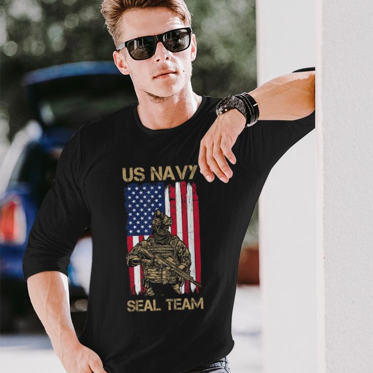 Us Navy Seals Team Proud American Flag Original Long Sleeve T-Shirt Gifts for Him